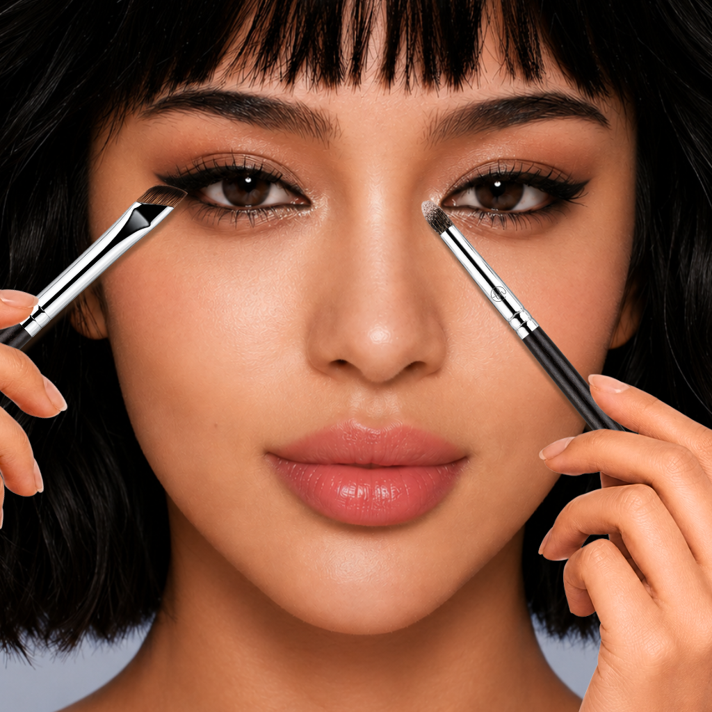 Cọ 2 Đầu Kẻ Mày/Kẻ Mắt Đầu Vát Dễ Tán Dễ Kẻ BH COSMETICS Double Ended Eyeliner Brush BH089
